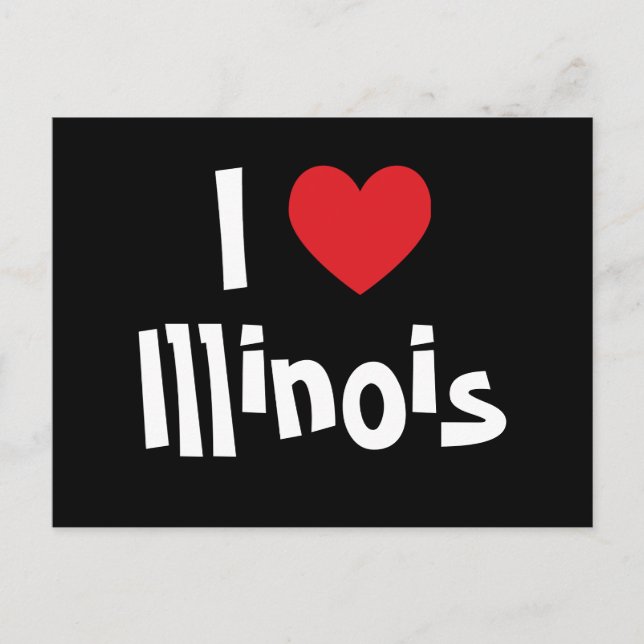 I Liebe Illinois Postkarte (Vorderseite)