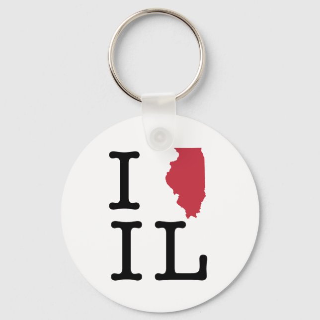 I Liebe Illinois Schlüsselanhänger (Vorderseite)
