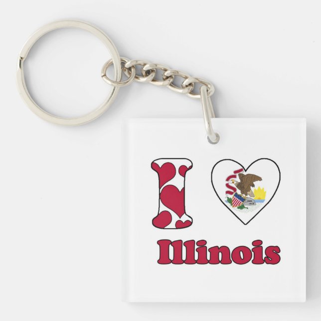 I Liebe Illinois Schlüsselanhänger (Vorderseite)