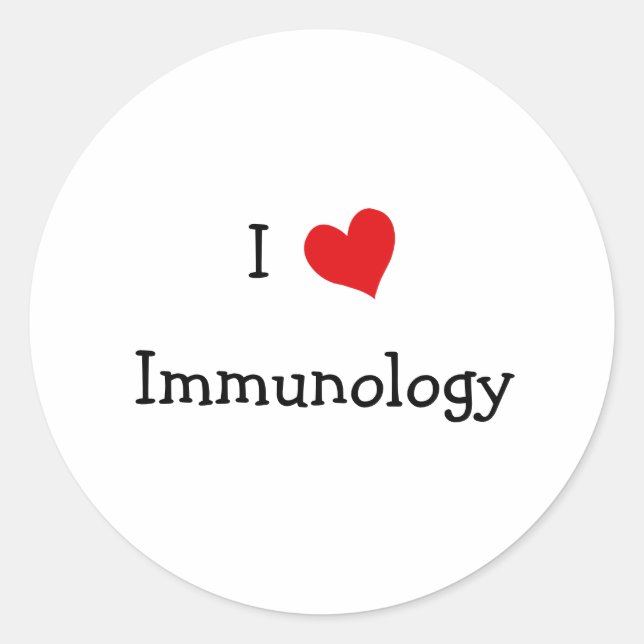 I Liebe Immunologie Runder Aufkleber (Vorderseite)