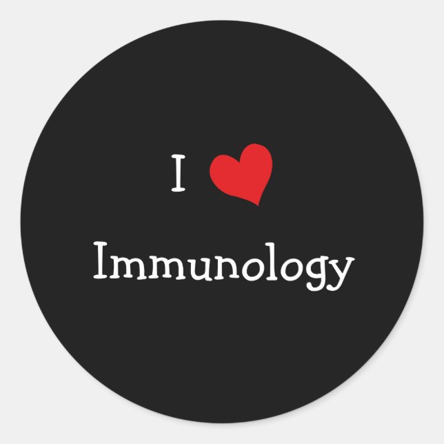 I Liebe Immunologie Runder Aufkleber (Vorderseite)