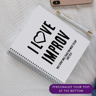 I LIEBE IMPROV Christlich Evangelism Journal Notizblock