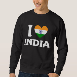 I Liebe India Herz Indische Flagge Sweatshirt