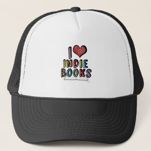 I Liebe Indie Books Classic Reading Slogan Truckerkappe