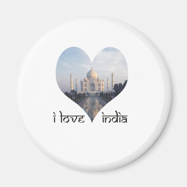 I Liebe Indien mit Taj Mahal Magnet (Vorne)