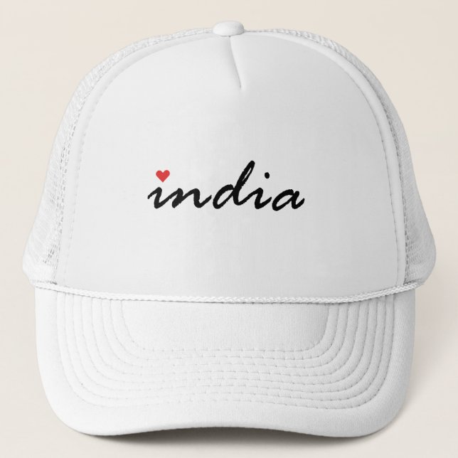 I Liebe Indien Truckerkappe (Vorderseite)