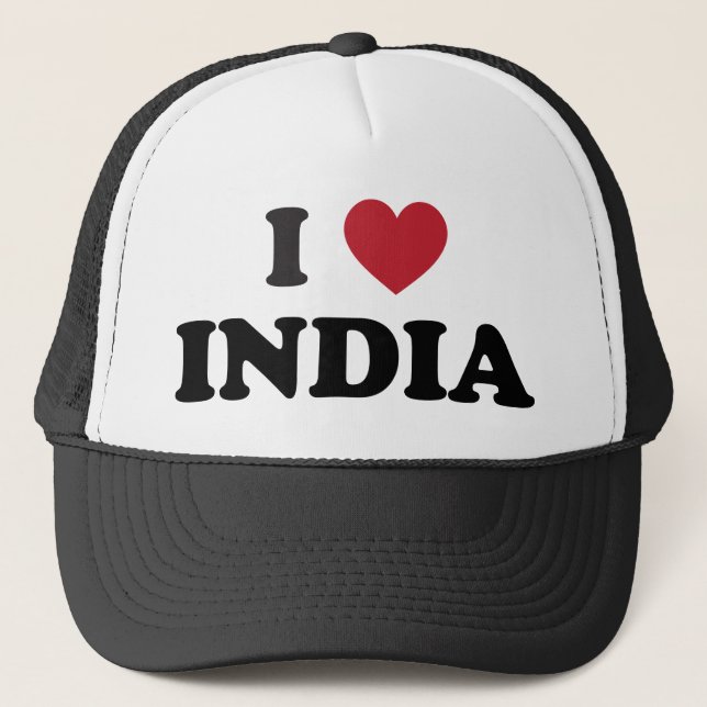 I Liebe Indien Truckerkappe (Vorderseite)