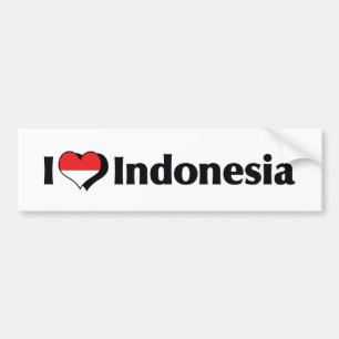 I Liebe Indonesien Flagge Autoaufkleber