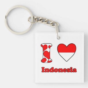 I Liebe Indonesien Schlüsselanhänger