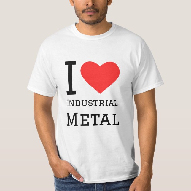 I Liebe industrieller Aufkleber T-Shirt (Vorderseite)
