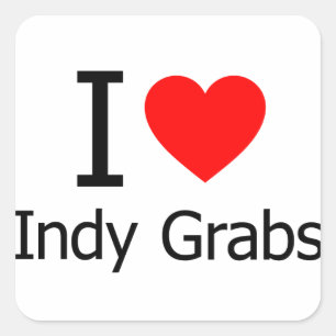 I Liebe Indy Grabs Quadratischer Aufkleber