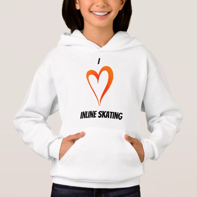 I Liebe Inline Skaten - Kinderpullover Hoodie (Vorderseite)