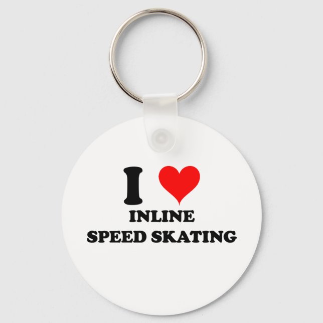 I Liebe Inline Speed Skaten Schlüsselanhänger (Vorderseite)