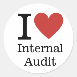 I ❤️ Liebe Internes Audit (für Mitarbeiter) CUSTOM Runder Aufkleber