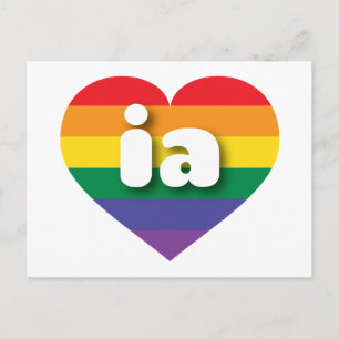 I Liebe Iowa Rainbow Heart Postkarte