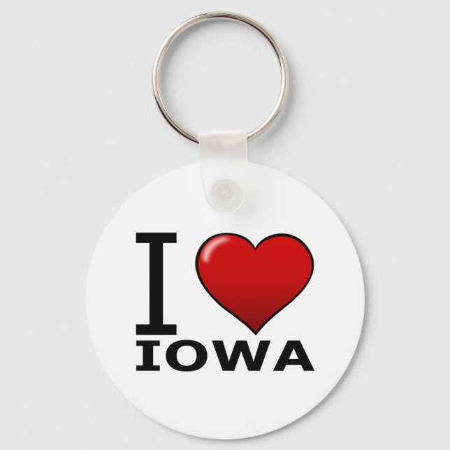 I LIEBE IOWA SCHLÜSSELANHÄNGER (Vorderseite)