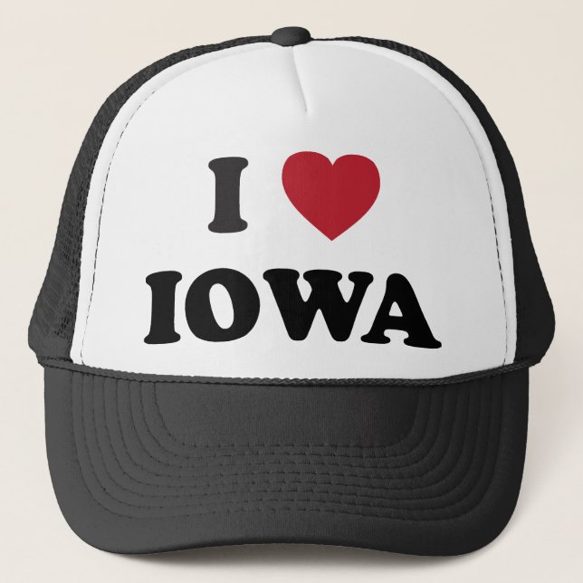 I Liebe Iowa Truckerkappe (Vorderseite)