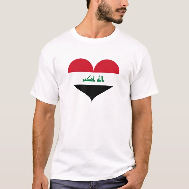 I Liebe Irak-Flagge T-Shirt (Vorderseite)