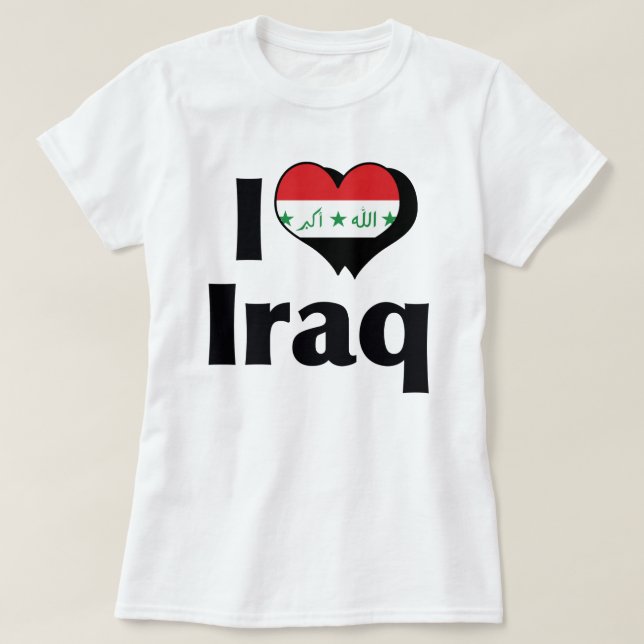 I Liebe Irak-Flagge T-Shirt (Design vorne)