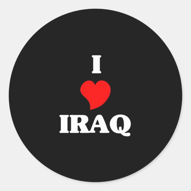 I Liebe Irak Runder Aufkleber (Vorderseite)