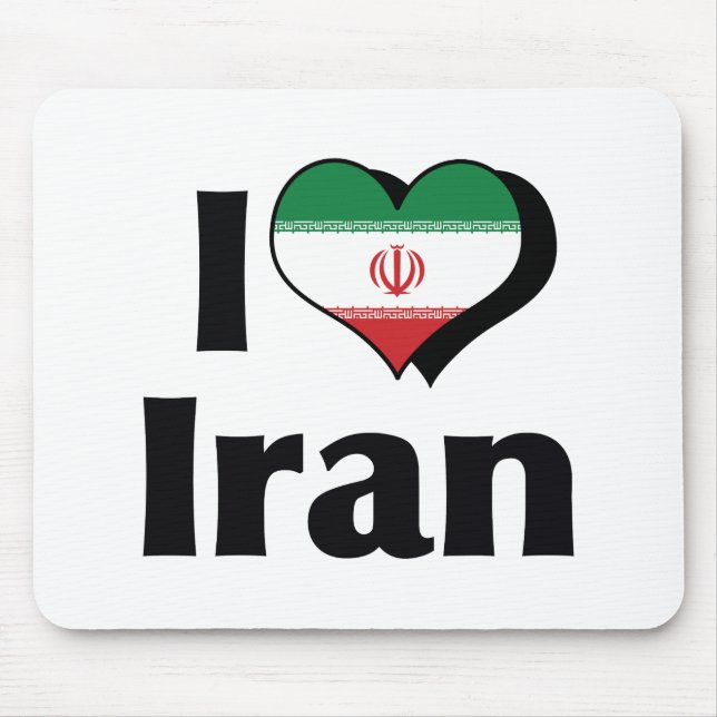 I Liebe Iran-Flagge Mousepad (Vorne)