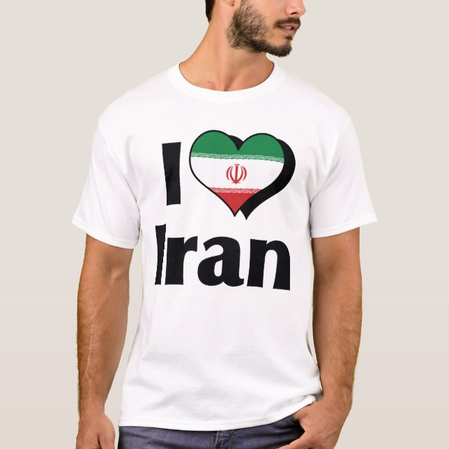 I Liebe Iran-Flagge T-Shirt (Vorderseite)