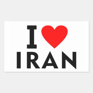 I Liebe Iran Land wie Herztouristiksymbolen Rechteckiger Aufkleber