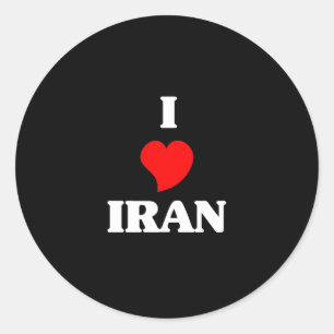 I Liebe Iran Runder Aufkleber