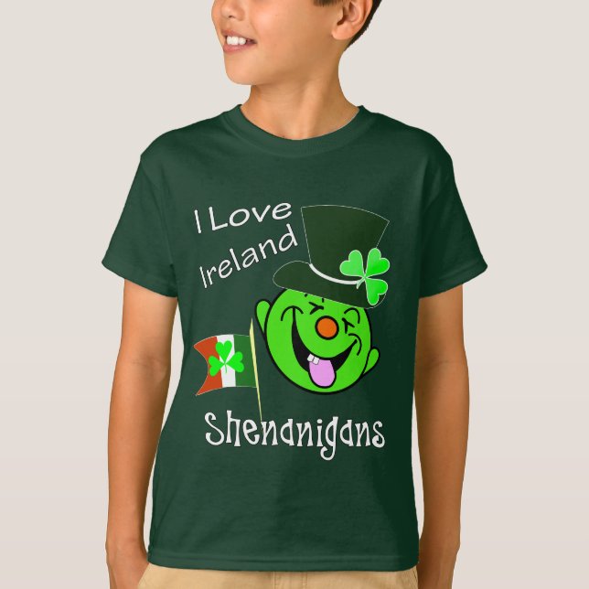 I Liebe Ireland Funny Shenanigans St Patrick's T-Shirt (Vorderseite)