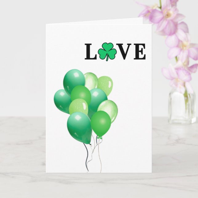 I LIEBE Ireland Green Balloon Modern Elegant Karte (Orchidee)