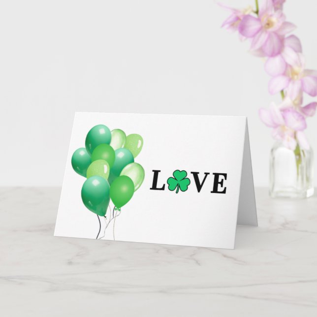 I LIEBE Ireland Green Balloon Modern Elegant Karte (Orchidee)