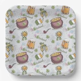 I Liebe Ireland St Patrick's Day Paper Plate Pappteller