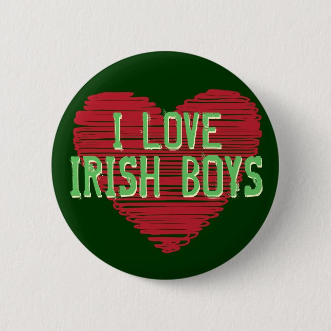I Liebe-Iren-Jungen! St Patrick Tagesknopf Button (Vorderseite)