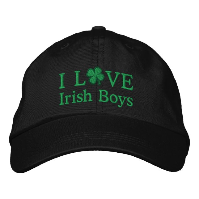 I Liebe Irish Boys Bestickte Baseballkappe (Vorderseite)