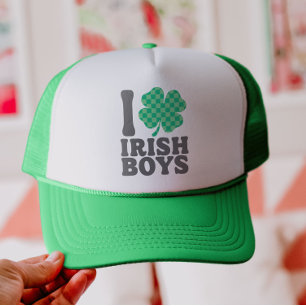 I Liebe Irish Boys Funny Kleeblatt St Patricks Day Truckerkappe