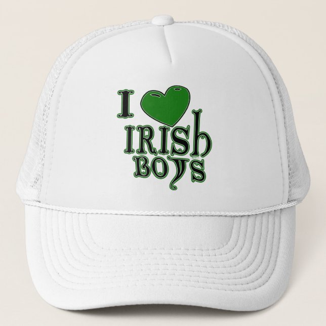 I Liebe Irish Boys Hat Truckerkappe (Vorderseite)