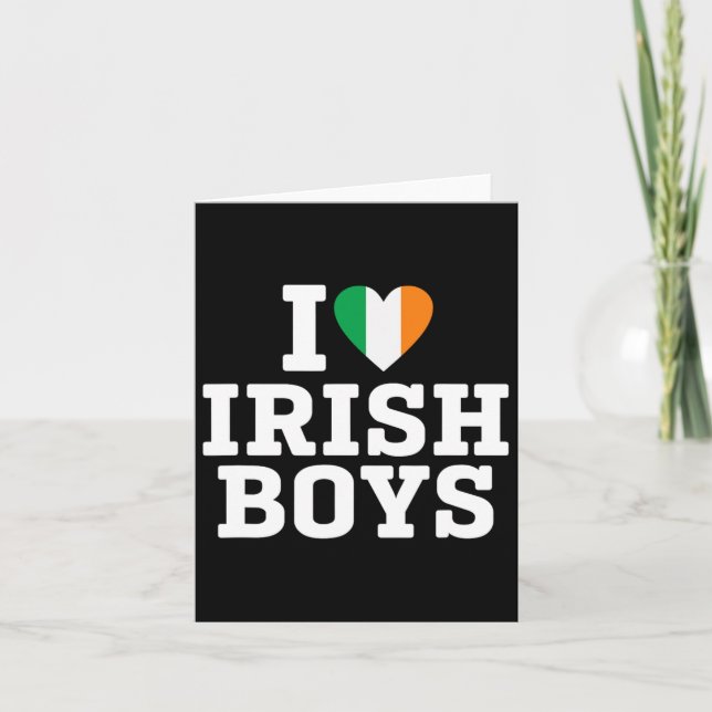 I Liebe Irish Boys Ireland Flag Heart St Patricks  Karte (Vorderseite)
