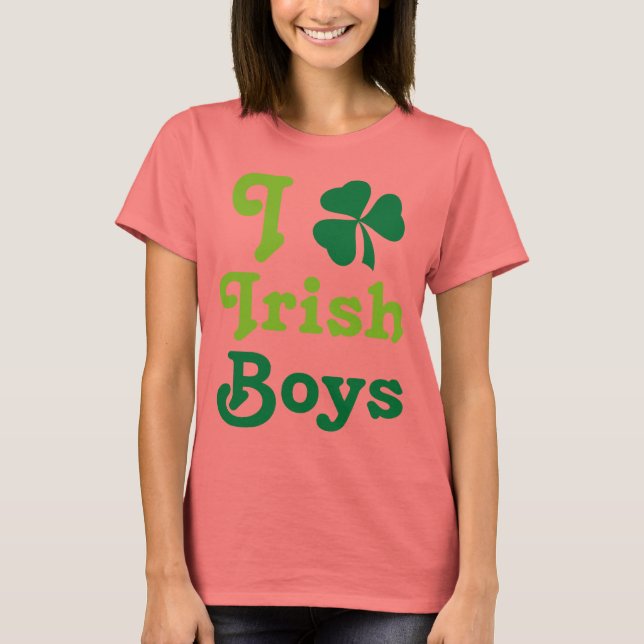 I Liebe Irish Boys Kleeblatt Green T-Shirt (Vorderseite)