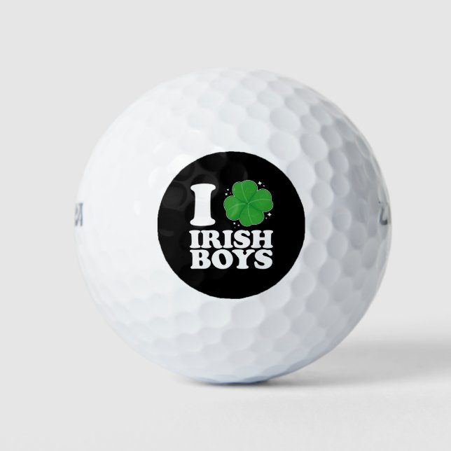 I Liebe Irish Boys Kleeblatt Heart St Patrick's Da Golfball (Vorderseite)