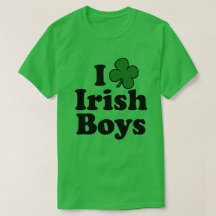 I Liebe Irish Boys Niedlich Kleeblatt T - Shirt