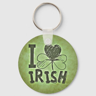 I Liebe Irish Button Schlüsselanhänger