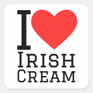 I Liebe Irish Creme Quadratischer Aufkleber