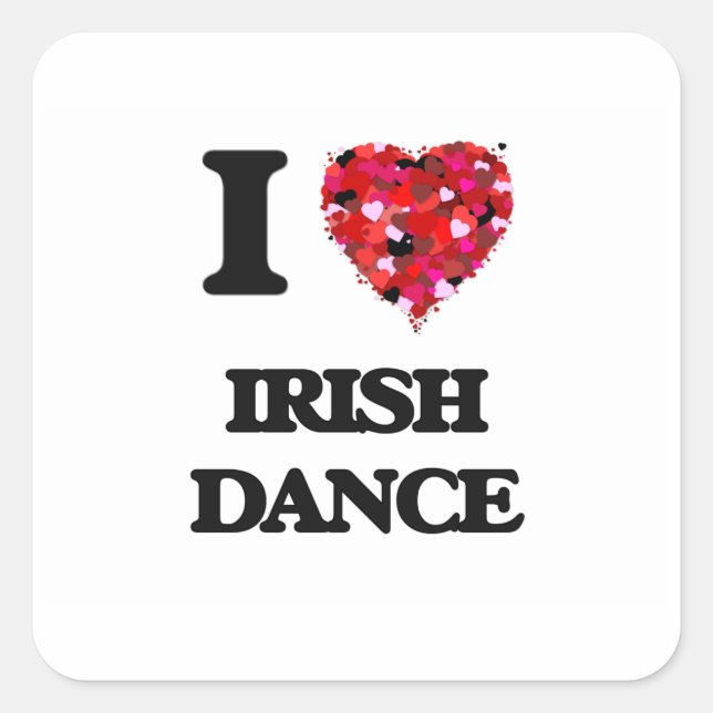 I Liebe Irish Dance Quadratischer Aufkleber (Vorderseite)