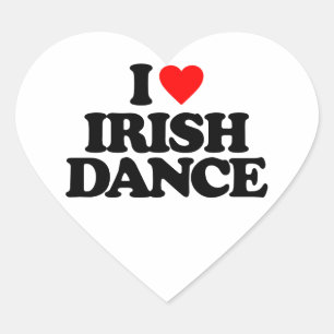 I LIEBE IRISH TANCE Herz-Aufkleber