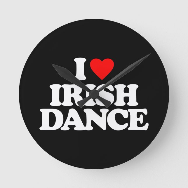 I LIEBE IRISH TANCE RUNDE WANDUHR (Vorderseite)