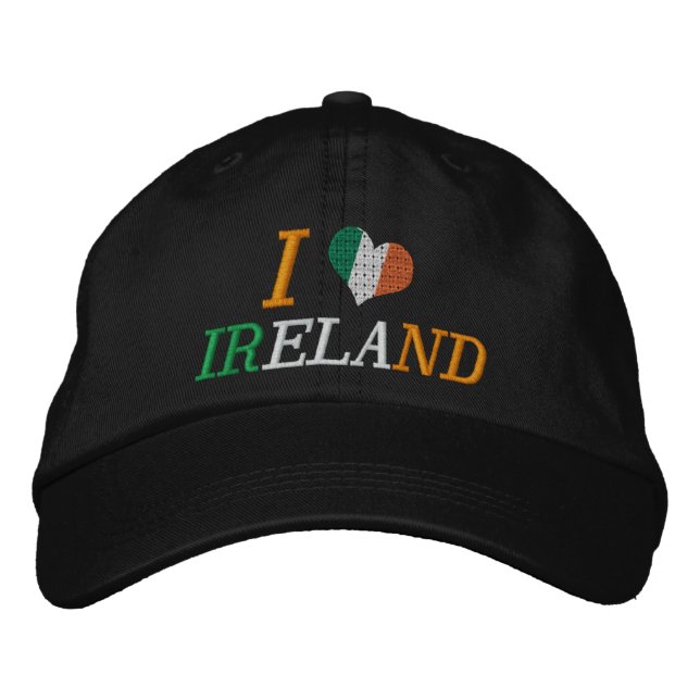 I Liebe Irland Bestickte Baseballkappe (Vorderseite)