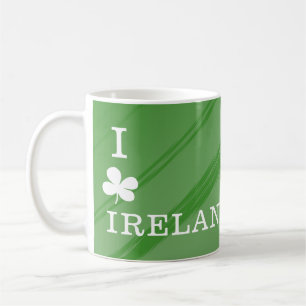 I Liebe Irland Grünes Muster Kaffeetasse