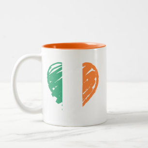 I Liebe Irland - Irish Flag Herzform Zweifarbige Tasse
