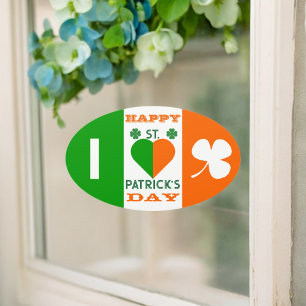 I Liebe Irland Ovaler Aufkleber