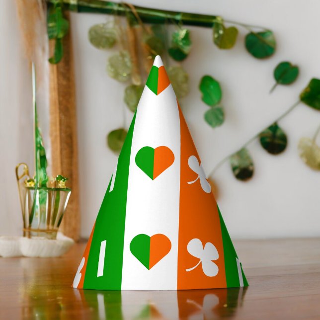 I Liebe Irland Partyhütchen (Irish Festival Paper party hat, Kids,adults,party birthday hat,Baby Shower,wedding,celebration hat)